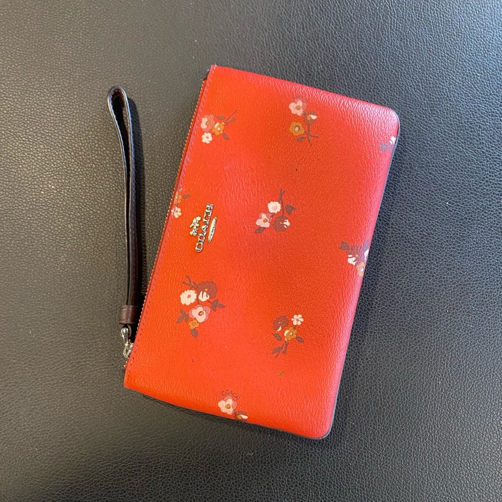 Coach floral wristlet
